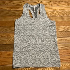 Athleta Animal Print Light Grey Racerback Tank